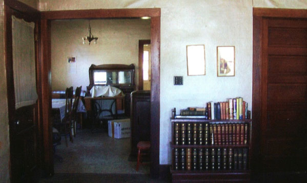 Looking from the living room of the Slagle House through the dining room.